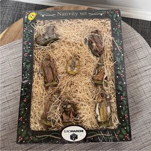 Euromarchi Handcrafted Polyresin Nativity Set Italy Set Of 8